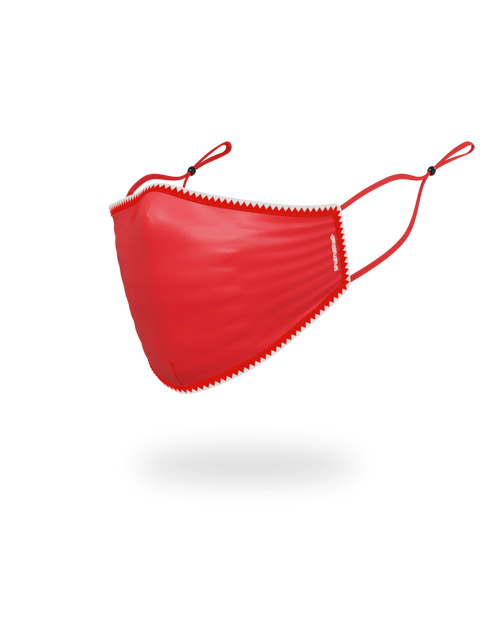 ADULT VERTICAL SHARK (RED) FORM-FITTING FACE MASK