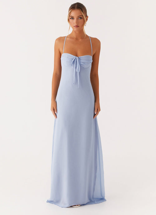 Aveline Bustier Maxi Dress - Blue