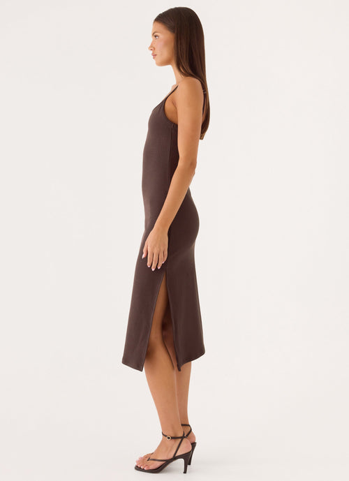 Between Tasks Midi Dress - Chocolate Fudge