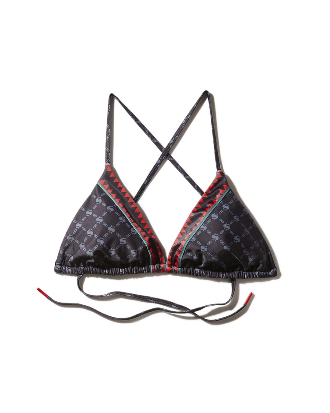 MIDNIGHT MONEY PATTERN BIKINI TOP